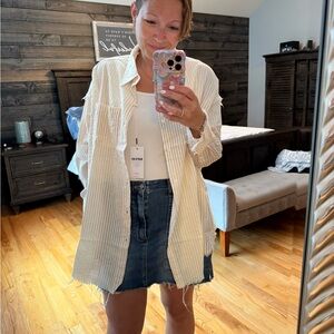 Striped Yellow Button-Up Shirt